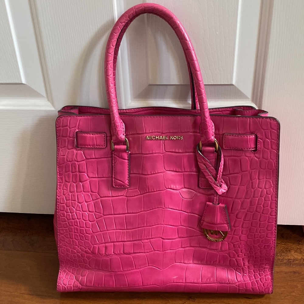 Michael Kors Large Dillon Croc Satchel Handbag